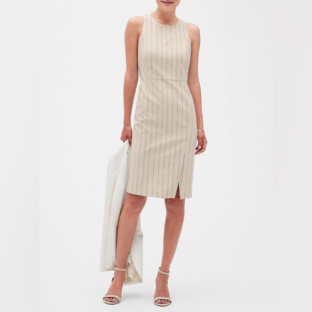 Chic Pinstripe Sleeveless Dress | Office Siren | Banana Republic Factory